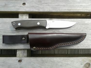 EnZo Trapper 95 N690Co/F Knife/Green Canvas Micarta