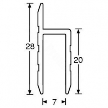 Alu  h - profiel  200 cm